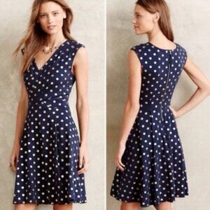 Anthropologie Maeve Fit and Flare Faux Wrap Dress
